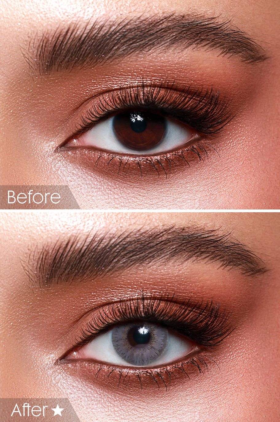 Bella lens on dark eyes