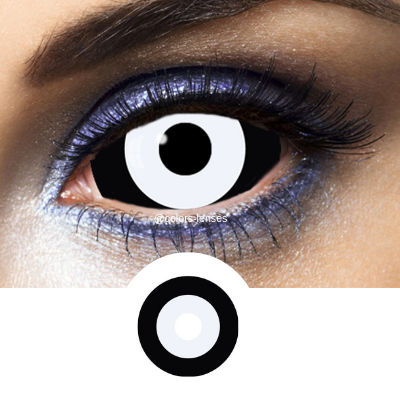Black Full Eye Sclera Contact Lenses Spooky Eyes