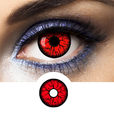 red crazy lenses resident evil for halloween disguise and cosplay