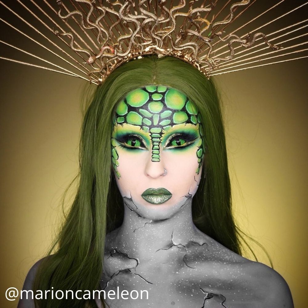 makeup with reptilla lenses