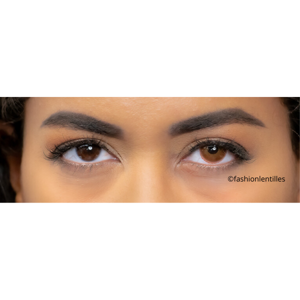 brown color lenses on brown eyes