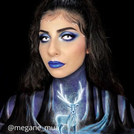 makeup with white lenses