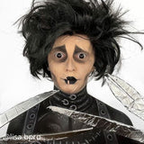 Halloween makeup with black lenses