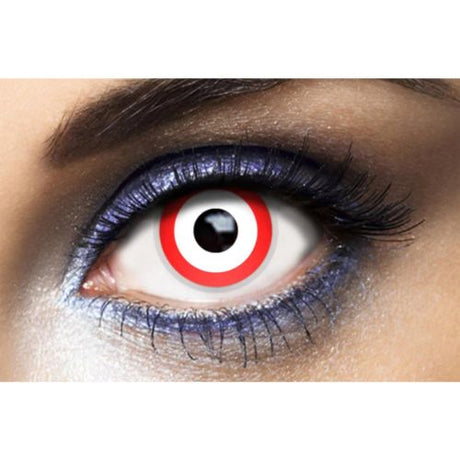 red and white Halloween lenses