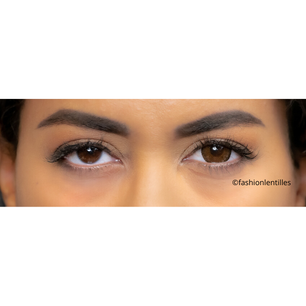 preview of brown big eyes lenses on brown eyes