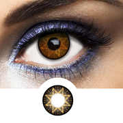 Lovely eyes with Los Angeles Brown Contact lenses with a star Outlet