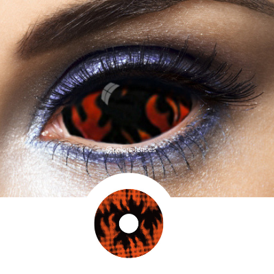 Orange and Black Sclera Contacts Warlock - Crazy Lenses 1 Year