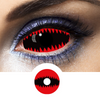 Scary eyes with Black and Red Sclera Lenses of 22.00 mm