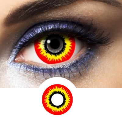 Scary look with Scream Mini Sclera Contacts Red and Yellow