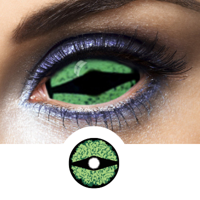 Reptile contact lenses sclera green
