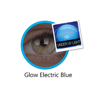 Glow Electric Blue color lenses ColourVue - Crazy Lenses of 1 Year Use