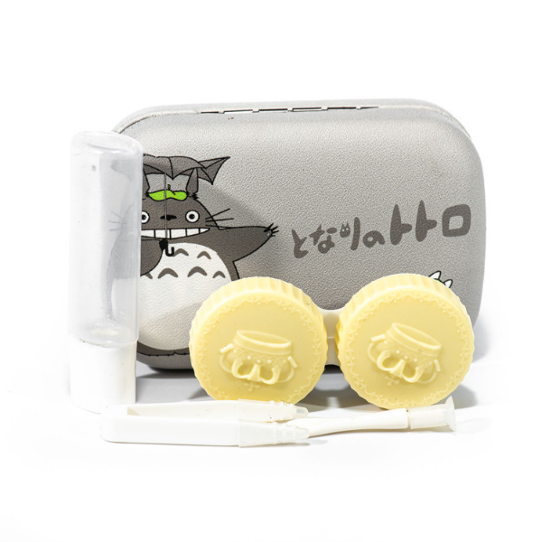 gray kit contact lenses case holder bear Totoro