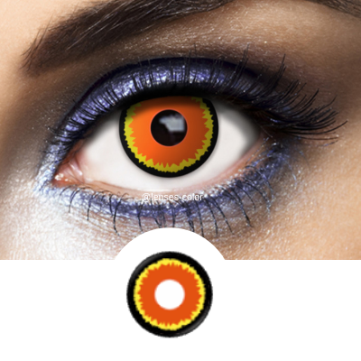 orange crazy lenses wildfire for cosplay or halloween