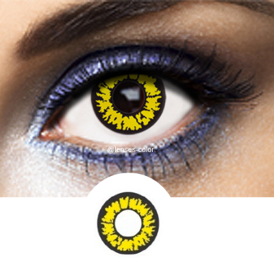 Black and yellow Contacts Black Wolf - Crazy Lenses of 1 Year Use