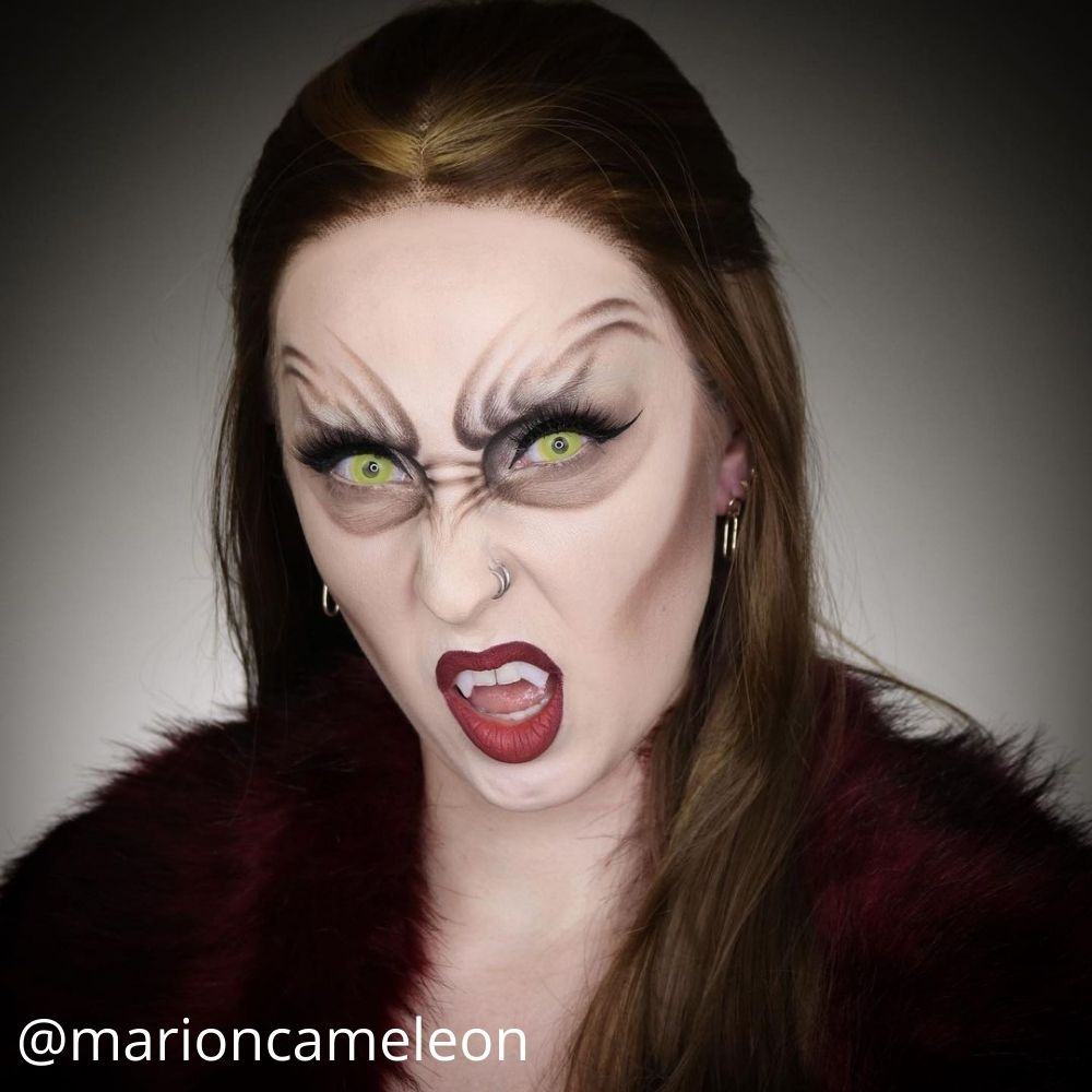 makeup with yellow lenses