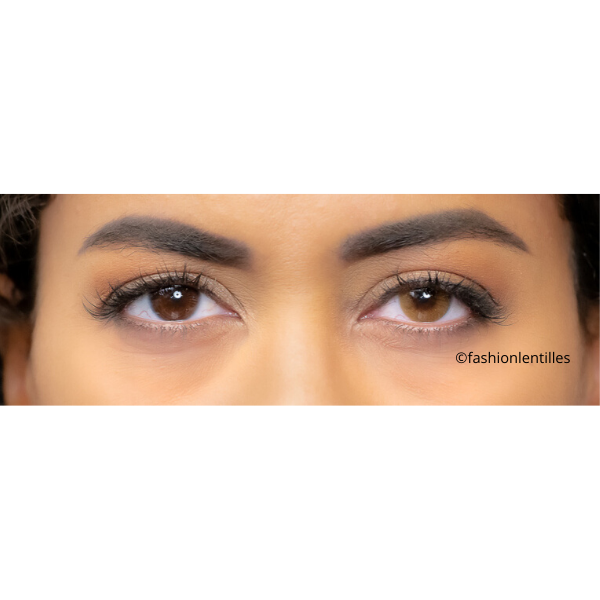 brown color lenses on brown eyes
