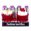 red case holder cupcake for contact lenses