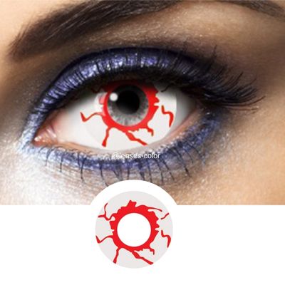 White and White Contacts Mini Sclera Skull - 1 Year